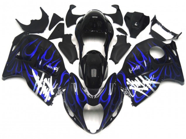 Nero Con Blu Profondo Fiamma 1997-2007 Suzuki GSXR 1300 Carene Moto Nero Con Blu Profondo Fiamma 1997-2007 Suzuki GSXR 1300 Carene Moto