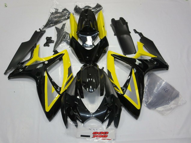 Nero & Giallo 2006-2007 Suzuki GSXR 600-750 Carene Moto Nero & Giallo 2006-2007 Suzuki GSXR 600-750 Carene Moto