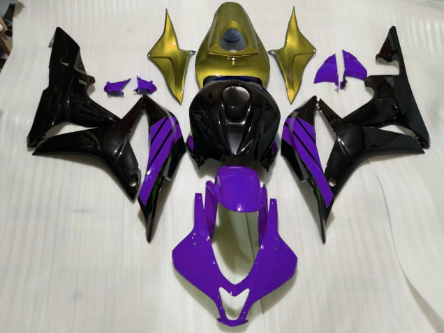 Nero Lucido Accenti Viola & Oro 2007-2008 Honda CBR600RR Carene Moto Nero Lucido Accenti Viola & Oro 2007-2008 Honda CBR600RR Carene Moto
