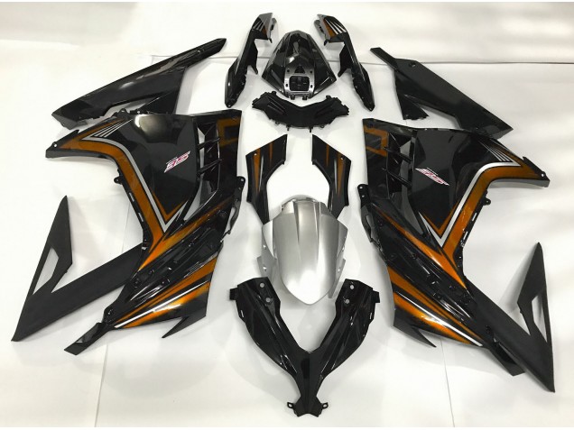 Nero Lucido & Arancione 2013-2018 Kawasaki Ninja 300 Carene Moto