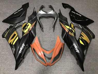 Nero Lucido & Arancione 2013-2018 Kawasaki ZX6R Carene Moto