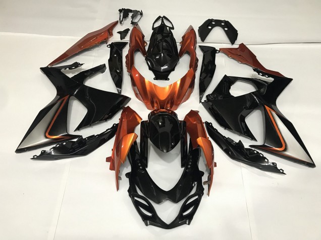 Nero Lucido & Arancione Lucido 2009-2016 Suzuki GSXR 1000 Carene Moto Nero Lucido & Arancione Lucido 2009-2016 Suzuki GSXR 1000 Carene Moto