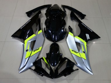 Nero Lucido & Argento 2008-2016 Yamaha R6 Carene Moto
