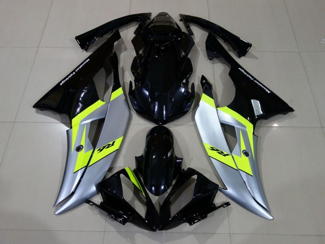 Nero Lucido & Argento 2008-2016 Yamaha R6 Carene Moto Nero Lucido & Argento 2008-2016 Yamaha R6 Carene Moto