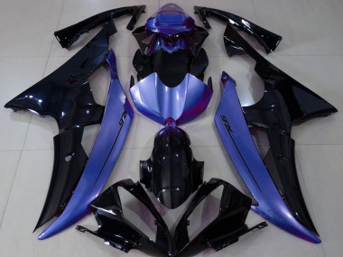 Nero Lucido & Azzurro 2008-2016 Yamaha R6 Carene Moto