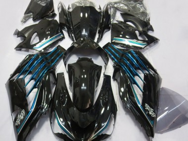 Nero Lucido & Azzurro 2012-2021 Kawasaki ZX14R Carene Moto