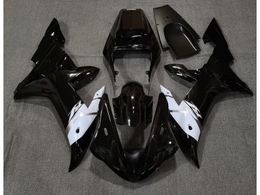 Nero Lucido Bianco & Argento 2002-2003 Yamaha R1 Carene Moto