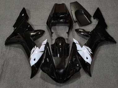 Nero Lucido Bianco & Argento 2002-2003 Yamaha R1 Carene Moto