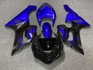 Nero Lucido & Blu 2005-2006 Kawasaki ZX6R Carene Moto