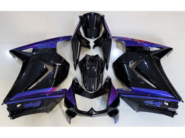 Nero Lucido & Blu 2008-2012 Kawasaki Ninja 250 Carene Moto