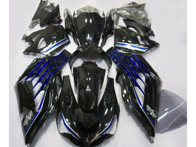 Nero Lucido & Blu 2012-2021 Kawasaki ZX14R Carene Moto Nero Lucido & Blu 2012-2021 Kawasaki ZX14R Carene Moto