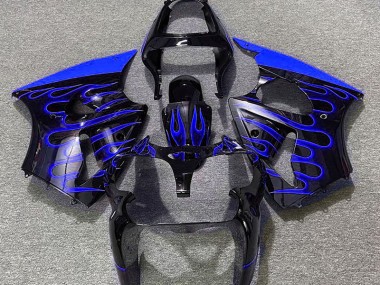 Nero Lucido & Blu Fiamma 2000-2002 Kawasaki ZX6R Carene Moto