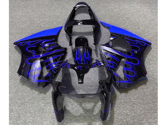 Nero Lucido & Blu Fiamma 2000-2002 Kawasaki ZX6R Carene Moto Nero Lucido & Blu Fiamma 2000-2002 Kawasaki ZX6R Carene Moto