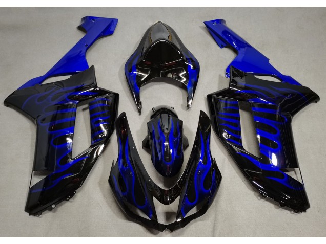 Nero Lucido & Blu Fiamma 2007-2008 Kawasaki ZX6R Carene Moto Nero Lucido & Blu Fiamma 2007-2008 Kawasaki ZX6R Carene Moto