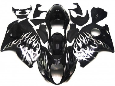 Nero Lucido Con Argento Fiamma 1997-2007 Suzuki GSXR 1300 Carene Moto
