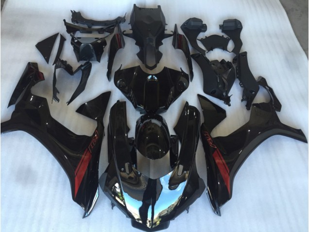 Nero Lucido Con Logo Rosso 2015-2019 Yamaha R1 Carene Moto Nero Lucido Con Logo Rosso 2015-2019 Yamaha R1 Carene Moto