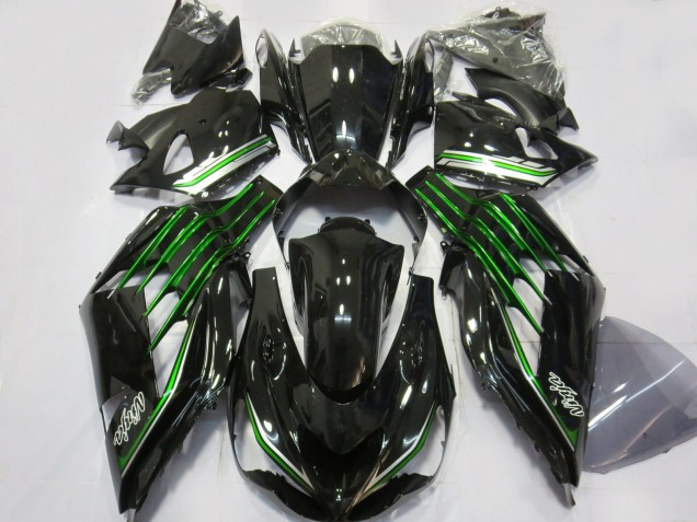 Nero Lucido Con Verde 2012-2021 Kawasaki ZX14R Carene Moto Nero Lucido Con Verde 2012-2021 Kawasaki ZX14R Carene Moto