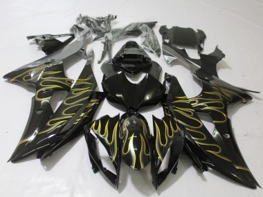 Nero Lucido & Fiamma 2008-2016 Yamaha R6 Carene Moto