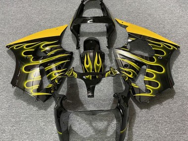 Nero Lucido & Giallo Fiamma 2000-2002 Kawasaki ZX6R Carene Moto
