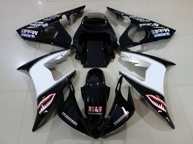 Nero Lucido & Loghi 2006-2007 Yamaha R6 Carene Moto Nero Lucido & Loghi 2006-2007 Yamaha R6 Carene Moto