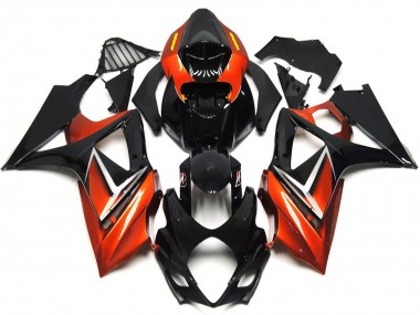 Nero Lucido & Oro Bronzo 2007-2008 Suzuki GSXR 1000 Carene Moto
