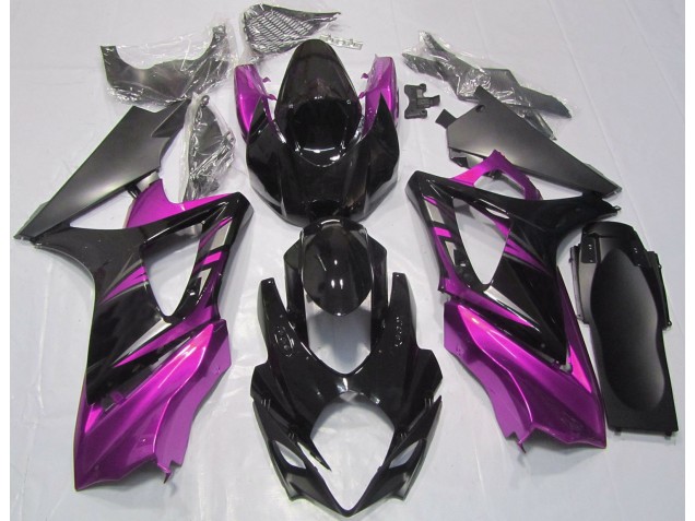 Nero Lucido & Rosa 2007-2008 Suzuki GSXR 1000 Carene Moto Nero Lucido & Rosa 2007-2008 Suzuki GSXR 1000 Carene Moto