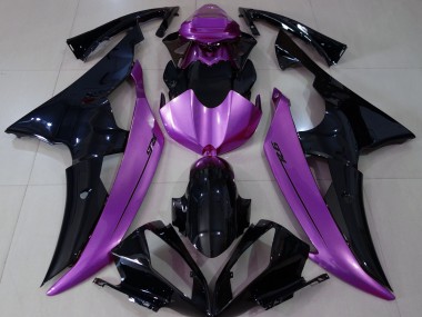 Nero Lucido & Rosa Viola 2008-2016 Yamaha R6 Carene Moto