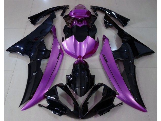 Nero Lucido & Rosa Viola 2008-2016 Yamaha R6 Carene Moto Nero Lucido & Rosa Viola 2008-2016 Yamaha R6 Carene Moto