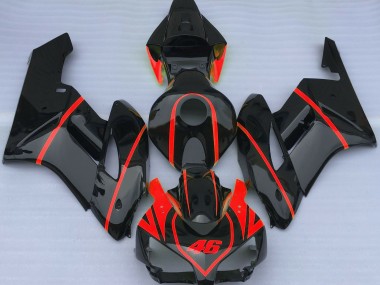 Nero Lucido & Rosso 2004-2005 Honda CBR1000RR Carene Moto