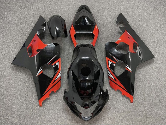 Nero Lucido & Rosso 2004-2005 Suzuki GSXR 600-750 Carene Moto Nero Lucido & Rosso 2004-2005 Suzuki GSXR 600-750 Carene Moto