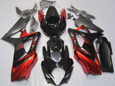 Nero Lucido & Rosso 2007-2008 Suzuki GSXR 1000 Carene Moto