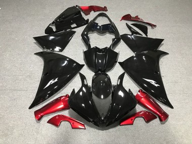 Nero Lucido & Rosso 2009-2011 Yamaha R1 Carene Moto