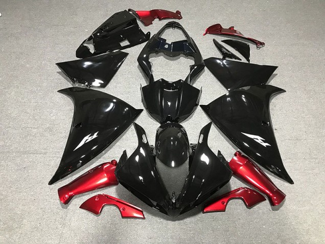 Nero Lucido & Rosso 2009-2011 Yamaha R1 Carene Moto Nero Lucido & Rosso 2009-2011 Yamaha R1 Carene Moto