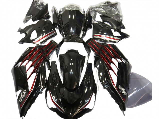 Nero Lucido & Rosso 2012-2021 Kawasaki ZX14R Carene Moto Nero Lucido & Rosso 2012-2021 Kawasaki ZX14R Carene Moto