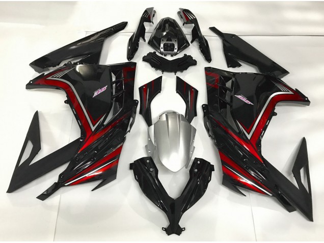 Nero Lucido & Rosso 2013-2018 Kawasaki Ninja 300 Carene Moto Nero Lucido & Rosso 2013-2018 Kawasaki Ninja 300 Carene Moto