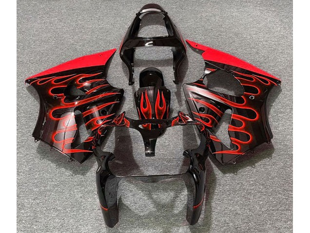 Nero Lucido & Rosso Fiamma 2000-2002 Kawasaki ZX6R Carene Moto Nero Lucido & Rosso Fiamma 2000-2002 Kawasaki ZX6R Carene Moto