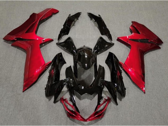 Nero Lucido & Rosso Lava 2011-2024 Suzuki GSXR 600-750 Carene Moto Nero Lucido & Rosso Lava 2011-2024 Suzuki GSXR 600-750 Carene Moto