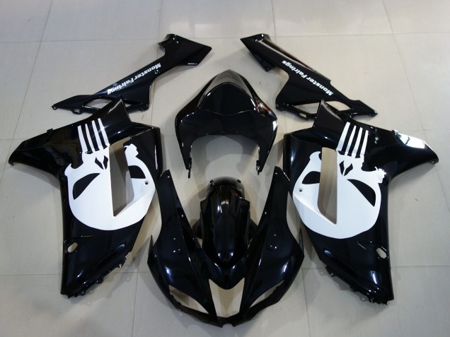 Nero Lucido & Teschio 2007-2008 Kawasaki ZX6R Carene Moto Nero Lucido & Teschio 2007-2008 Kawasaki ZX6R Carene Moto