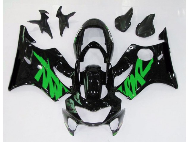 Nero Lucido & Verde 1999-2000 Honda CBR600 F4 Carene Moto Nero Lucido & Verde 1999-2000 Honda CBR600 F4 Carene Moto