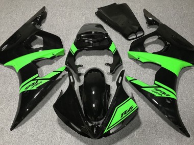 Nero Lucido & Verde 2003-2004 Yamaha R6 Carene Moto