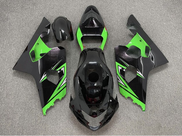 Nero Lucido & Verde 2004-2005 Suzuki GSXR 600-750 Carene Moto Nero Lucido & Verde 2004-2005 Suzuki GSXR 600-750 Carene Moto