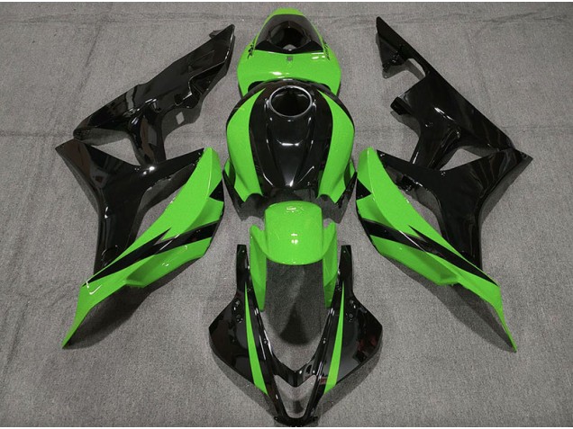 Nero Lucido & Verde 2007-2008 Honda CBR600RR Carene Moto Nero Lucido & Verde 2007-2008 Honda CBR600RR Carene Moto