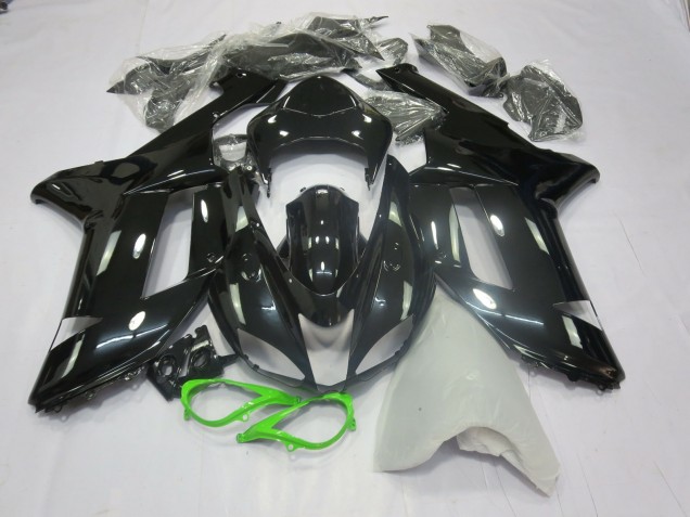 Nero Lucido Verde 2007-2008 Kawasaki ZX6R Carene Moto Nero Lucido Verde 2007-2008 Kawasaki ZX6R Carene Moto