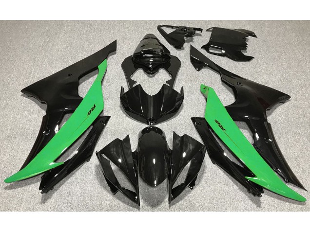 Nero Lucido & Verde 2008-2016 Yamaha R6 Carene Moto Nero Lucido & Verde 2008-2016 Yamaha R6 Carene Moto