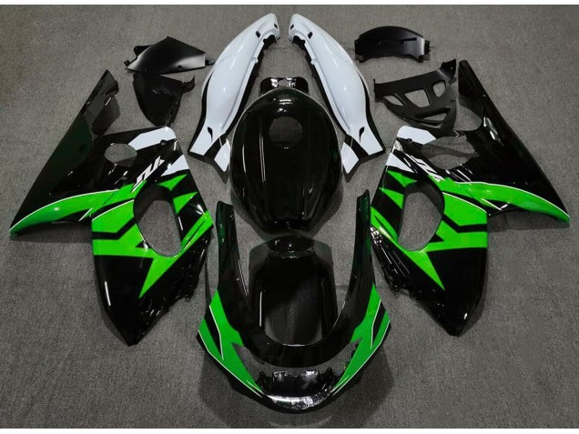 Nero Lucido Verde & Bianco 1998-2007 Yamaha YZF600 Carene Moto Nero Lucido Verde & Bianco 1998-2007 Yamaha YZF600 Carene Moto