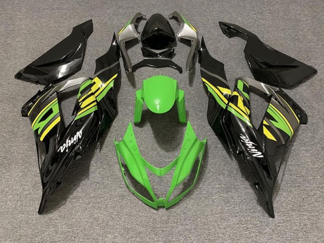Nero Lucido & Verde Da Corsa 2013-2018 Kawasaki ZX6R Carene Moto Nero Lucido & Verde Da Corsa 2013-2018 Kawasaki ZX6R Carene Moto