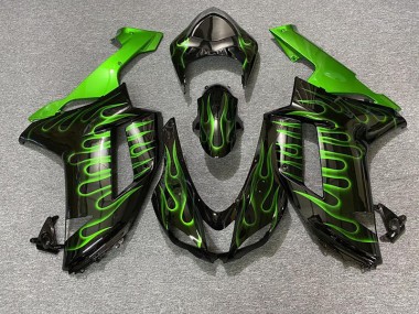 Nero Lucido & Verde Fiamma 2007-2008 Kawasaki ZX6R Carene Moto