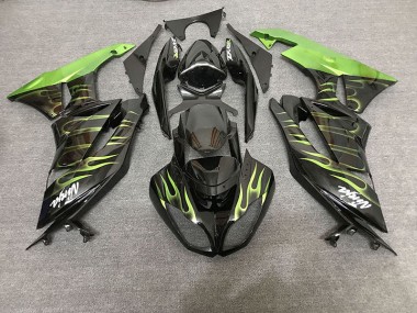 Nero Lucido & Verde Fiamma 2009-2012 Kawasaki ZX6R Carene Moto