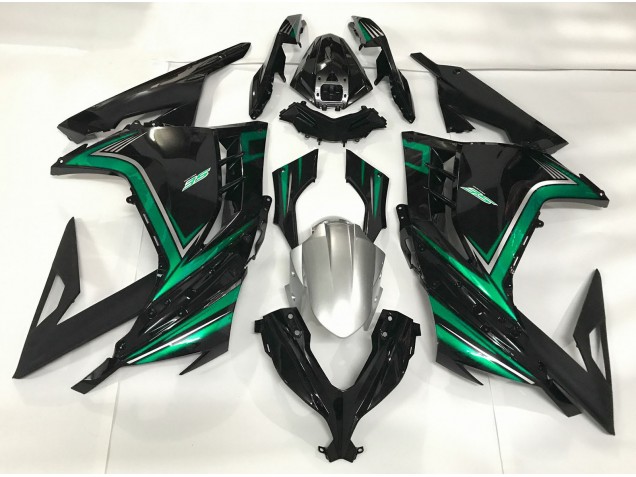 Nero Lucido & Verde Smeraldo 2013-2018 Kawasaki Ninja 300 Carene Moto Nero Lucido & Verde Smeraldo 2013-2018 Kawasaki Ninja 300 Carene Moto