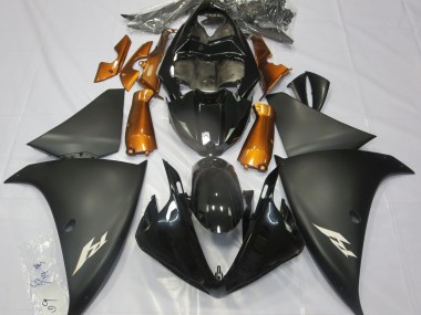 Nero Opaco & Arancione 2009-2011 Yamaha R1 Carene Moto
